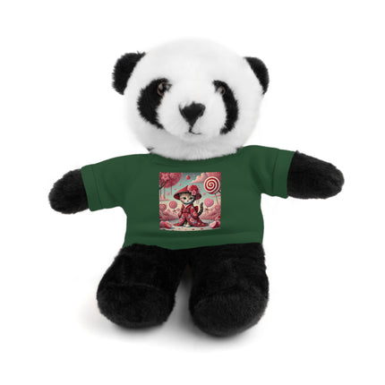 Whimsical Geisha Kitten in a Valentine Garden Stuffed Animals with Tee