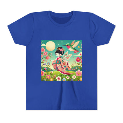 Geisha Fairy and the Hummingbird Blossom Youth Short Sleeve Tee