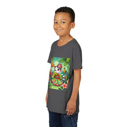 Parrot Dance of the Geisha Kitten Youth Short Sleeve Tee