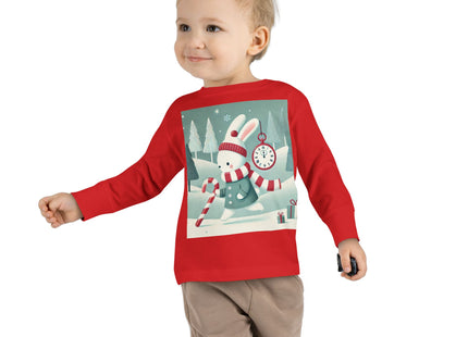 Candy Cane Timekeeper Bunny Toddler Long Sleeve Tee