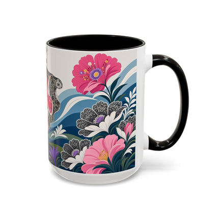 🌸🎀 The Pink Lace Garden Promenade Colorful Mug – Art Deco Fashion Elegance