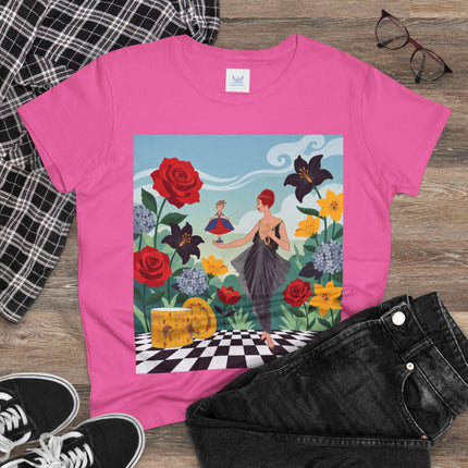 🌹🖤 The Rose Garden Dollmaker Cotton Tee – Art Deco Fashion Fantasy
