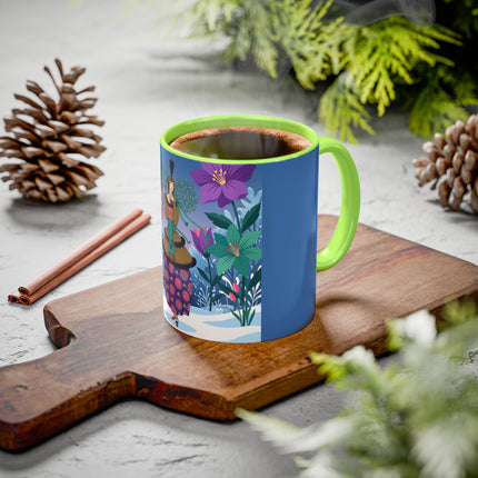 🌹❄️ The Holly Rose Of Winter Colorful Mug – Art Deco Christmas Garden