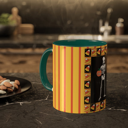 Candy Corn Skeleton Colorful Mugs (11oz, 15oz)