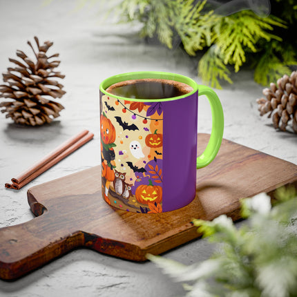🎃🐈‍⬛ The Pumpkin Child’s Halloween Parade Colorful Mug – Whimsical Storybook Charm