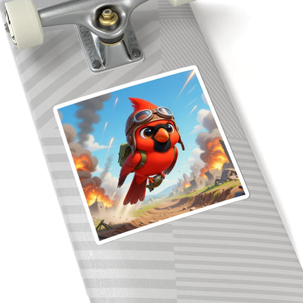 🐦✈️ The Cardinal Dive Bomber Kiss-Cut Sticker – Bold Flight & Fearless Adventure
