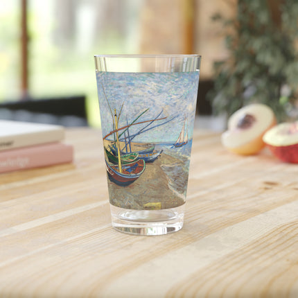 Fishing Boats by Vincent Van Gogh Glass, 16oz