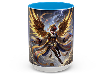 Valkyrie Descending Through Storm Colorful Mugs (11oz, 15oz)