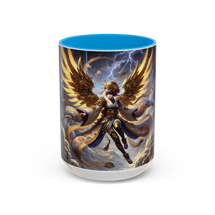 Valkyrie Descending Through Storm Colorful Mugs (11oz, 15oz)