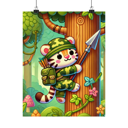 🐅🌿 Stealthy Stripes Matte Vertical Poster – Jungle Adventure & Fearless Spirit