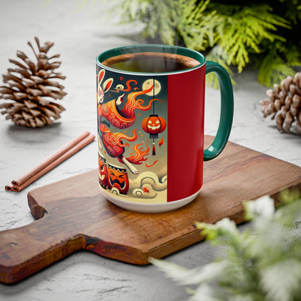 Jack-O’-Lantern Drums & The Kabuki Rabbit Colorful Mugs (11oz, 15oz)