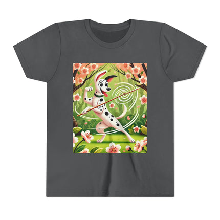Dalmatian Dance in the Cherry Blossom Grove Youth Short Sleeve Tee
