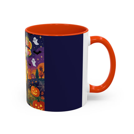 🎃🐈‍⬛ The Pumpkin Moon Embrace Colorful Mug – Whimsical Halloween Charm