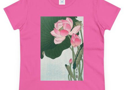Blooming Lotus Flowers by Ohara Koson Women's Midweight Cotton Tee