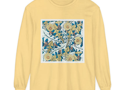 Art Nouveau Dandelion Flower Garment-dyed Long Sleeve T-Shirt