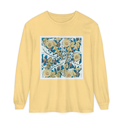 Art Nouveau Dandelion Flower Garment-dyed Long Sleeve T-Shirt