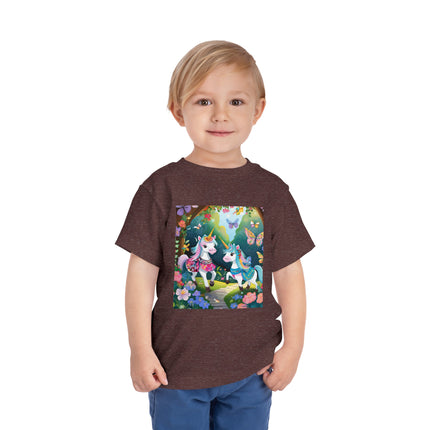 Baby Unicorns and Fluttering Butterflies Toddler Short Sleeve Tee