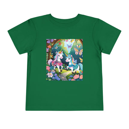 Baby Unicorns and Fluttering Butterflies Toddler Short Sleeve Tee