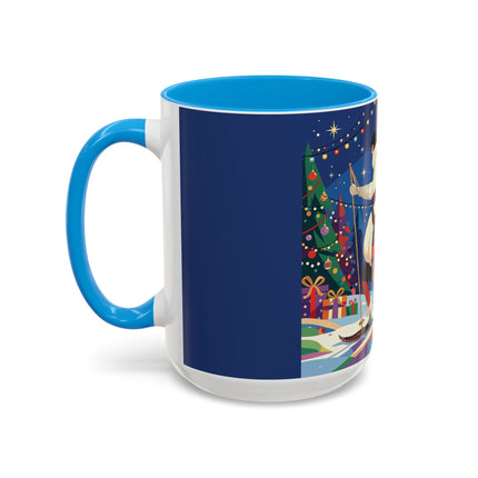 🌙🎿 The Moonlit Christmas Skier Colorful Mug – Whimsical Holiday Fantasy