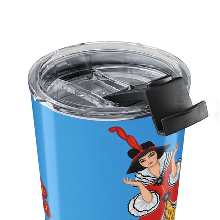 🌼🐇 The Lady Of The Winter Folk Garden Tumbler – Art Deco Floral Fantasy