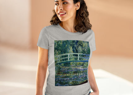 Water Lilies and Japanese Bridge by Claude Monet Women's Midweight Cotton Tee