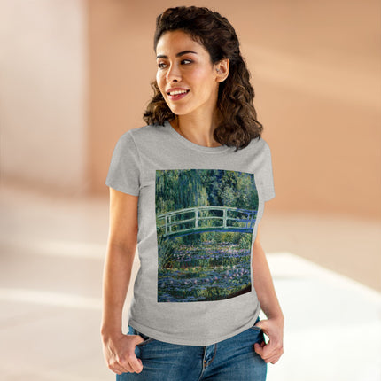 Water Lilies and Japanese Bridge by Claude Monet Women's Midweight Cotton Tee