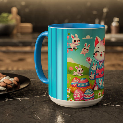 Springtime Kitten’s Easter Joy Colorful Mugs (11oz, 15oz)