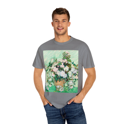 Roses by Vincent Van Gogh Unisex Garment-Dyed T-shirt