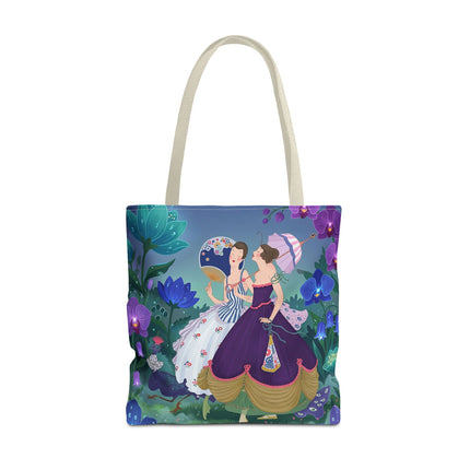 🌸☂️ The Ladies Of The Garden Promenade Tote Bag – Art Deco Floral Elegance