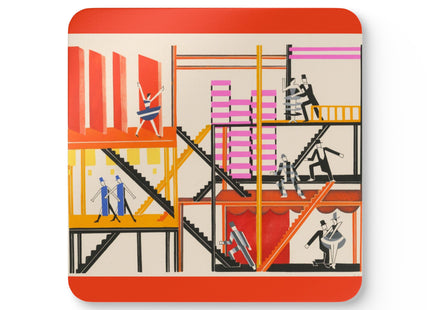 Maquettes de Théatre 4 by Alexandra Exter Corkwood Coaster Set