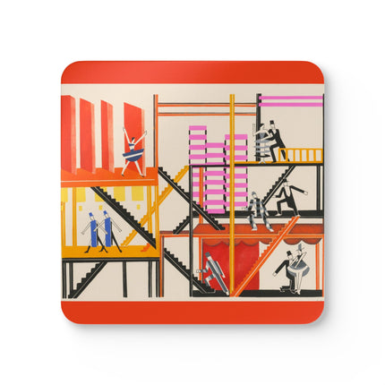 Maquettes de Théatre 4 by Alexandra Exter Corkwood Coaster Set