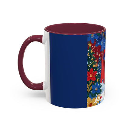 🎭❄️ The Christmas Masquerade Lady Colorful Mug – Art Deco Holiday Fantasy