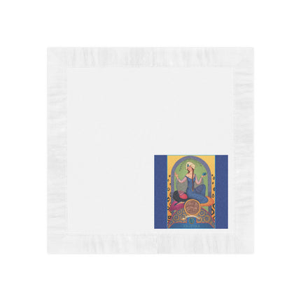 December & Tanzanite Zodiac White Coined Napkins