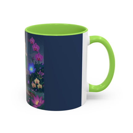 Moonlit Incense Ceremony Colorful Mugs – Art Deco Meditation Garden