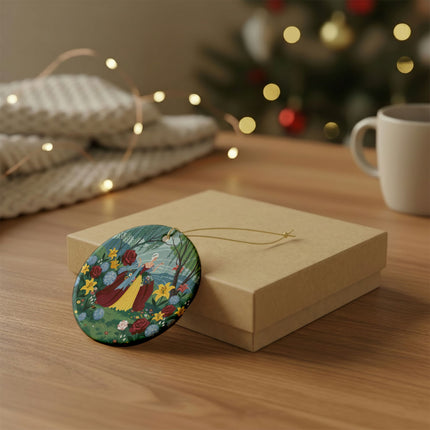 🌹🌿 The Willow Garden Promenade Ceramic Ornament – Art Deco Floral Elegance