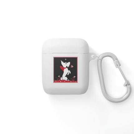 The Enchanting White Terrier with a Red Bow AirPods Case