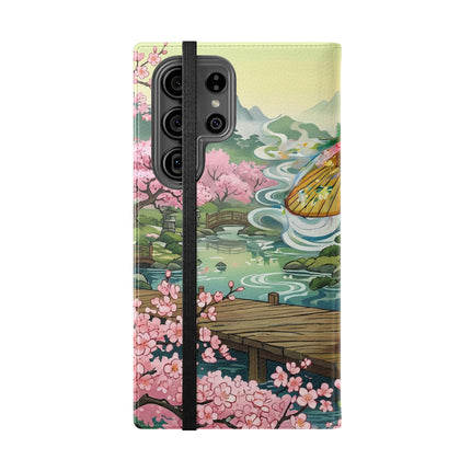 🌸🐱 Kimono Kitties Flip Case – Whimsical Elegance & Storybook Charm