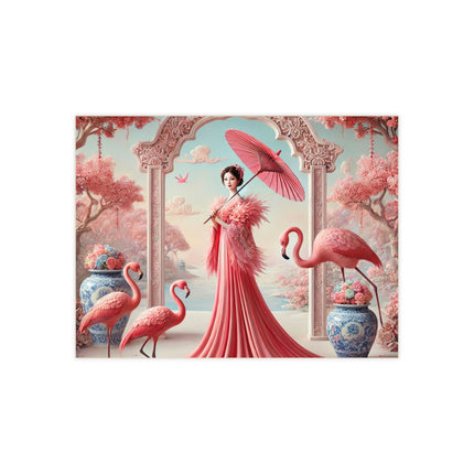 Petals, Porcelain, and Flamingos Ceramic Tile