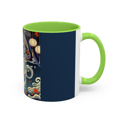 Skeleton Kabuki Performer Colorful Mugs (11oz, 15oz)