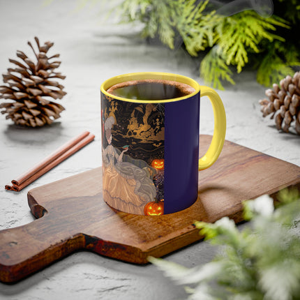🌙🎃 The Moonlit Parlor Masquerade Colorful Mug – Elegant Halloween Romance