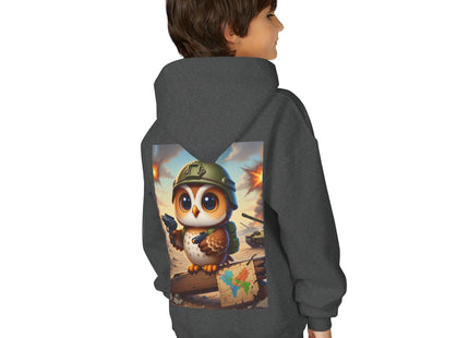 Owl on the Front Lines Youth Heavy Blend Hooded Sweatshirt