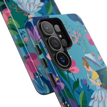 🌸☂️ A Stroll Through The Enchanted Forest Phone Case – Art Deco Floral Fantasy