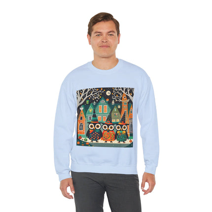 Night of the Trick-or-Treating Owlets Unisex Heavy Blend™ Crewneck Sweatshirt