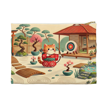 Archer Kitten in the Zen Garden Accessory Pouch – Focus, Whimsy & Zen Balance