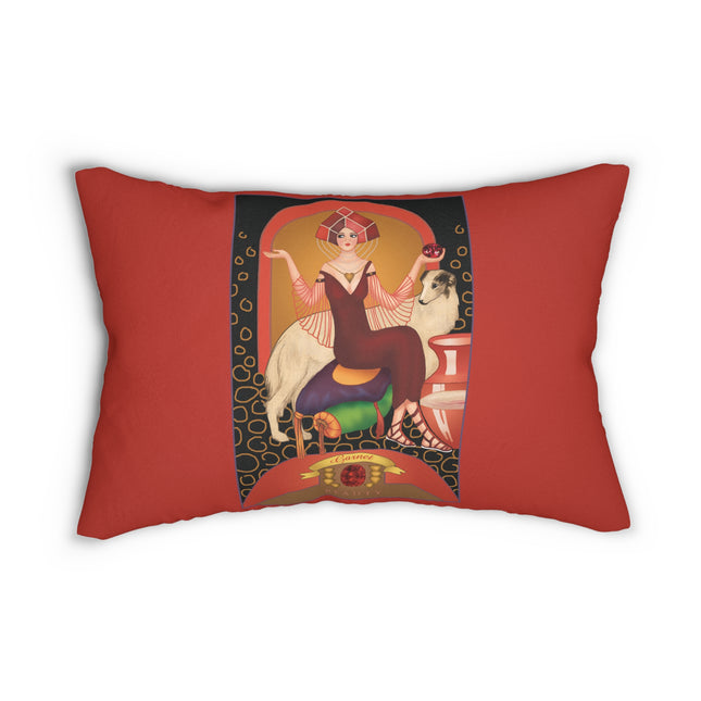 January & Garnet (from the Gem Series) by Sofia Chiostri Spun Polyester Lumbar Pillow