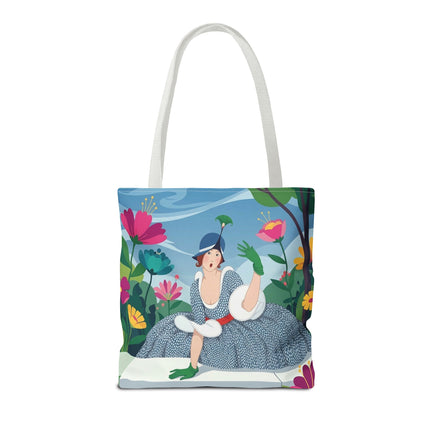 🌺🦚 The Lady Of The Peacock Garden Tote Bag – Art Deco Floral Fashion