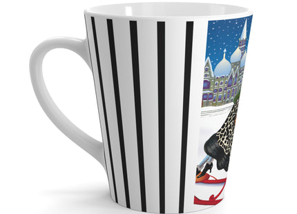 Elegant Winter Woman in Sleigh Latte Mug