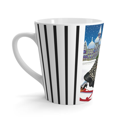 Elegant Winter Woman in Sleigh Latte Mug