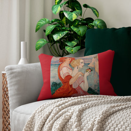 Sur la Route d'Anacapri by Gerda Wegener Spun Polyester Lumbar Pillow