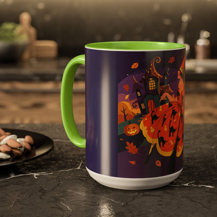 🐈‍⬛🎃 The Black Cat Witch Of Pumpkin Manor Colorful Mug – Whimsical Halloween Charm